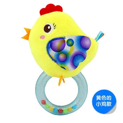 0-3 Y Baby Rattle hand Bell Toy 5 Style Owl Bird Chicken Animals Plush Happy Monkey Gift WJ290