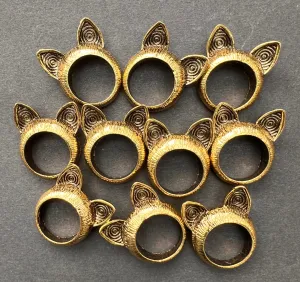 10 Cat Ear Rings