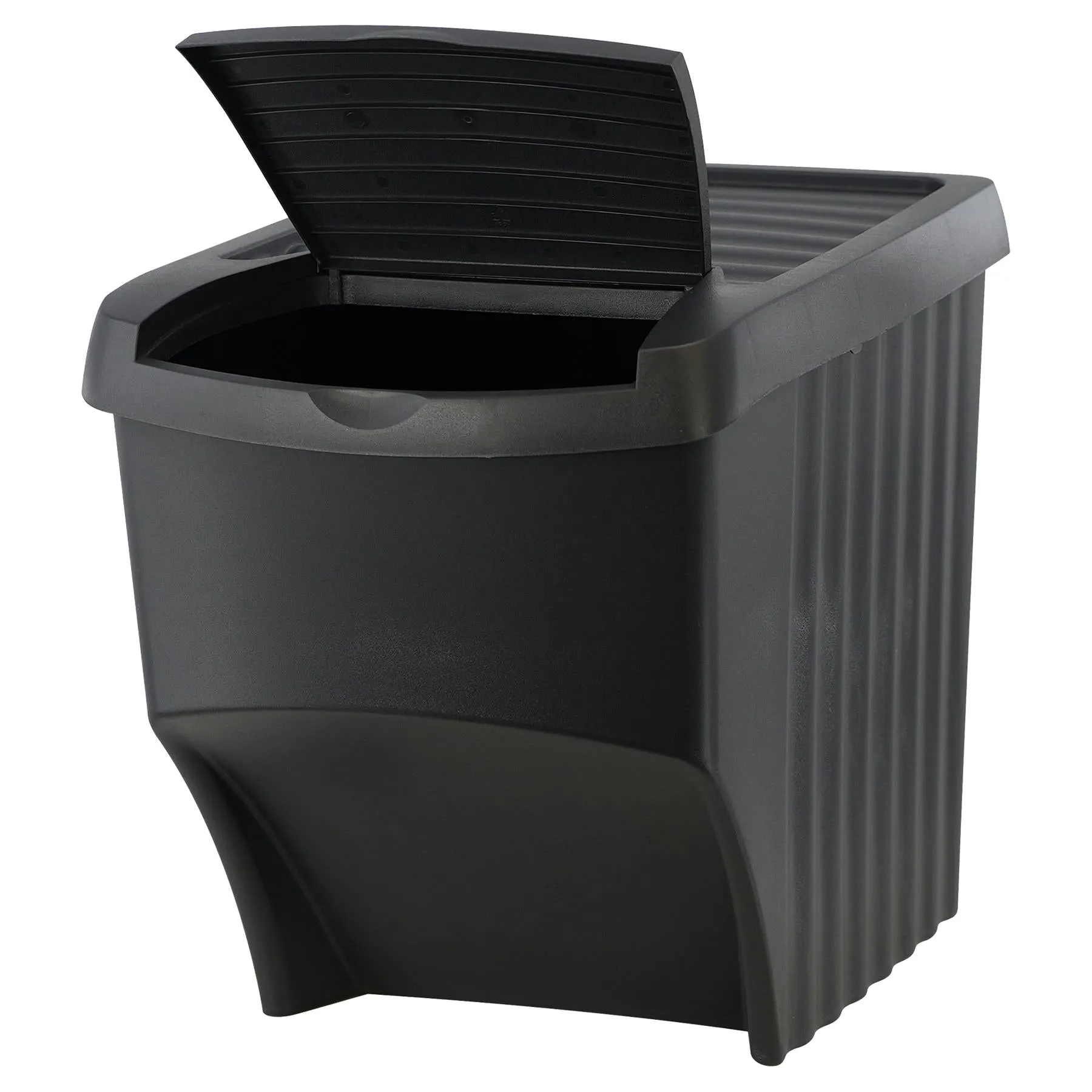 22 L set of 3 Large Plastic Waste Recycling Bin With Lids