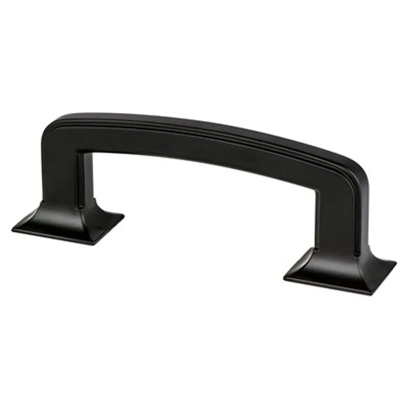 3.31" Traditional Rectangular Pull in Matte Black from Hearthstone Collection