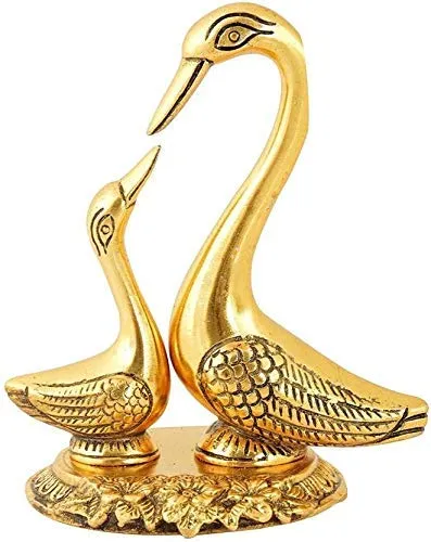 A&S Ventures Lucky Kissing Duck Swan Pair Showpiece for Home Decor | Living Room Metal Gift Item for Living Room Decorative Showpiece Office Desk Table