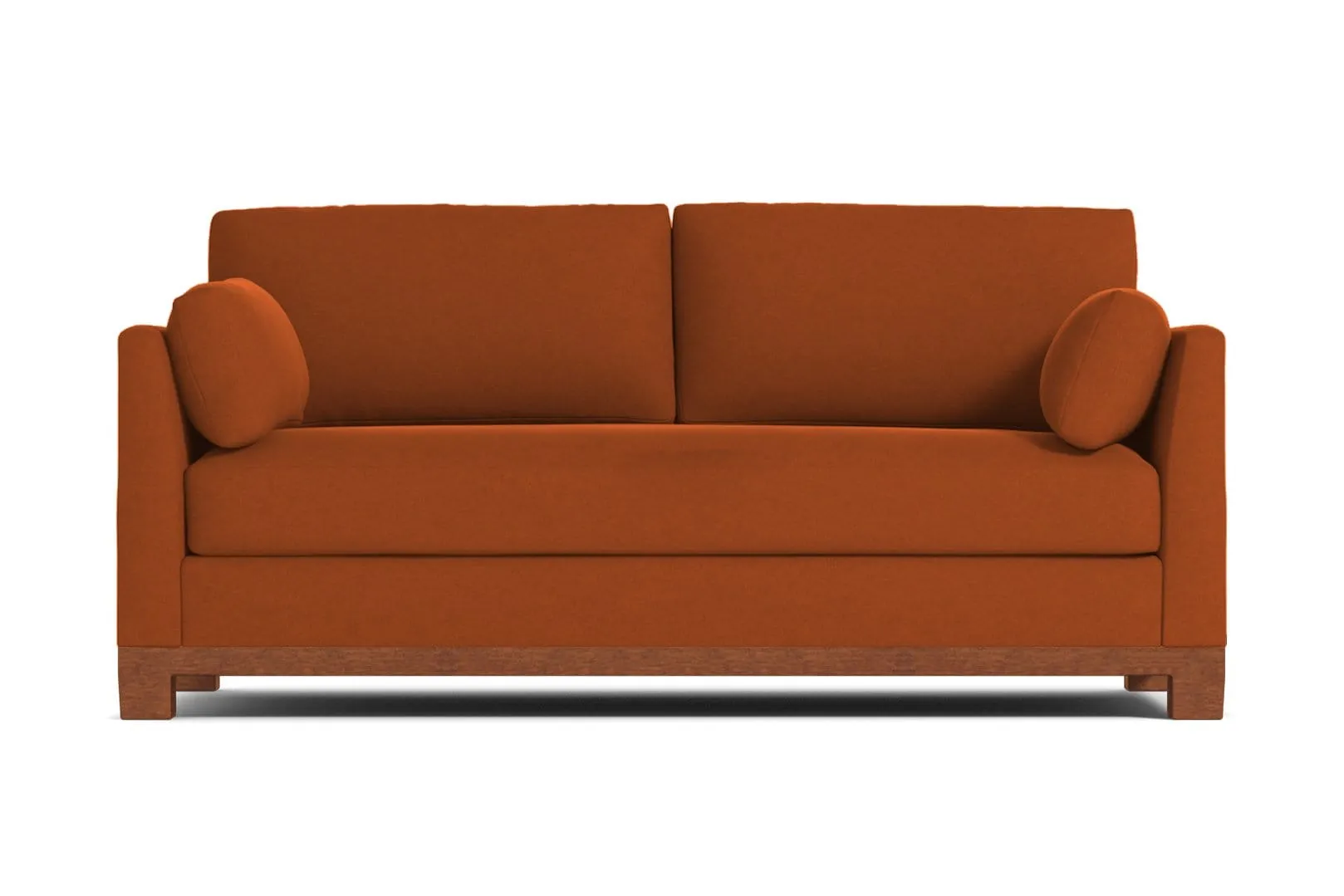 Avalon Queen Size Sleeper Sofa Bed :: Leg Finish: Pecan / Sleeper Option: Memory Foam Mattress