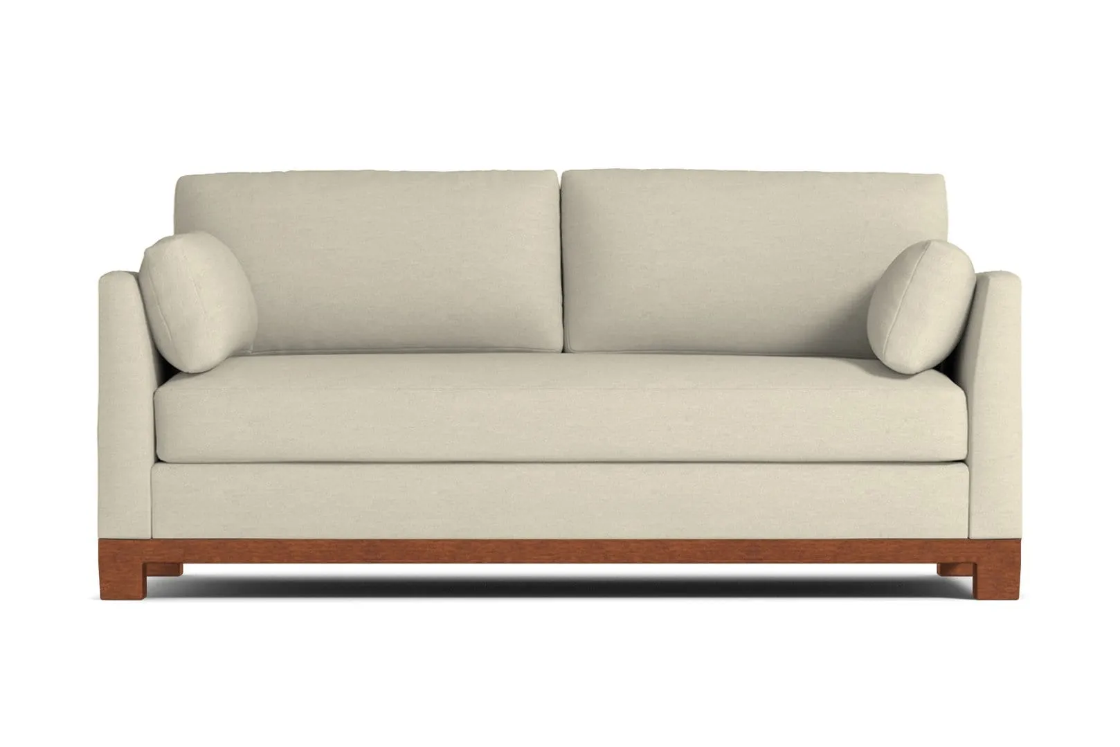 Avalon Queen Size Sleeper Sofa Bed :: Leg Finish: Pecan / Sleeper Option: Memory Foam Mattress