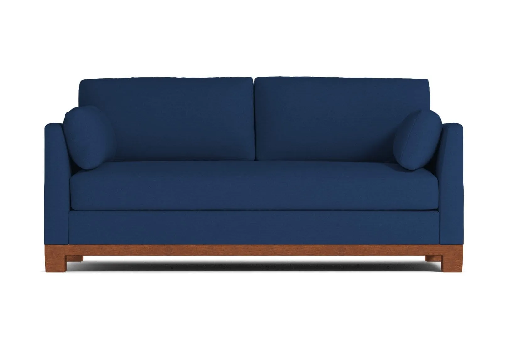 Avalon Queen Size Sleeper Sofa Bed :: Leg Finish: Pecan / Sleeper Option: Memory Foam Mattress