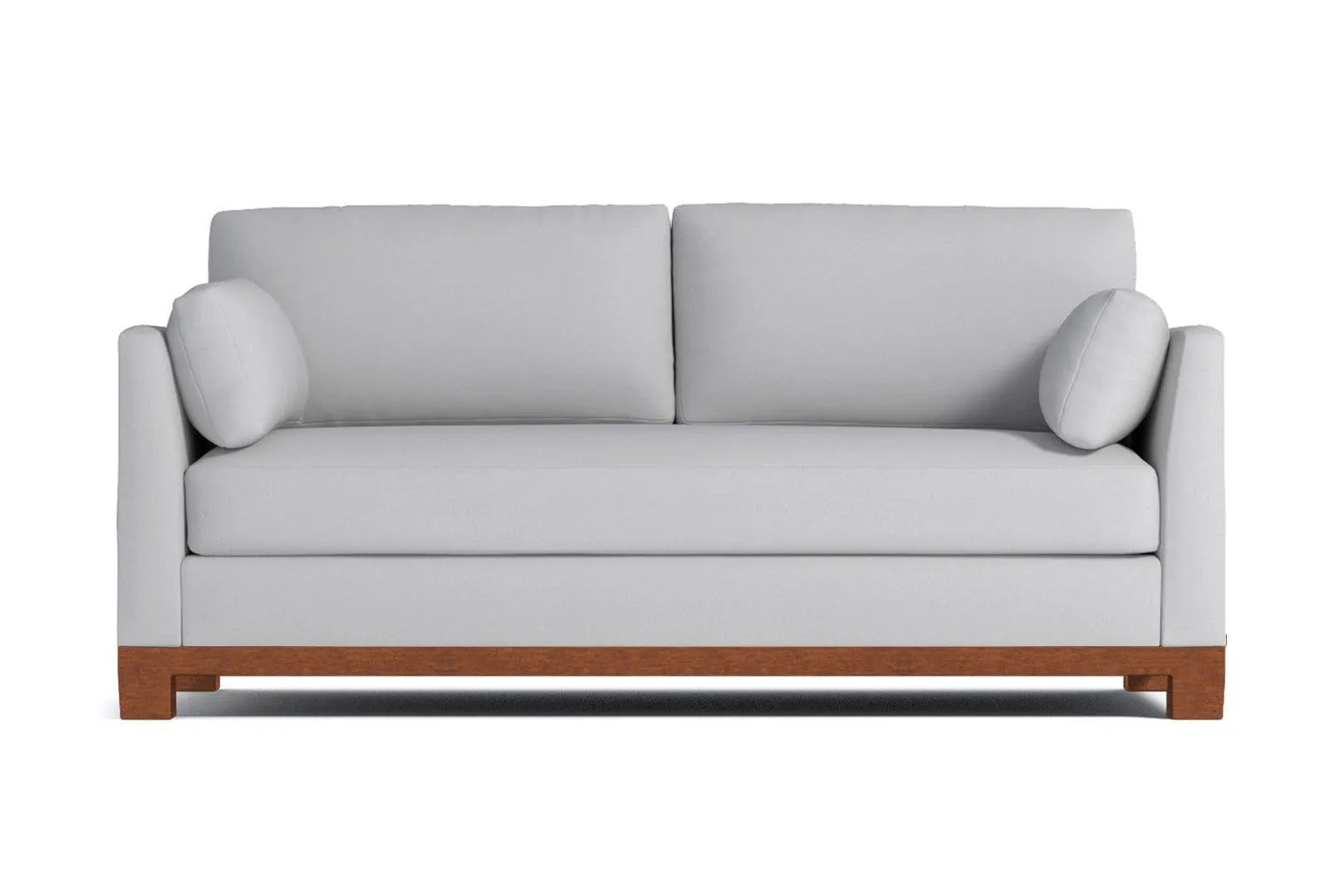 Avalon Queen Size Sleeper Sofa Bed :: Leg Finish: Pecan / Sleeper Option: Memory Foam Mattress