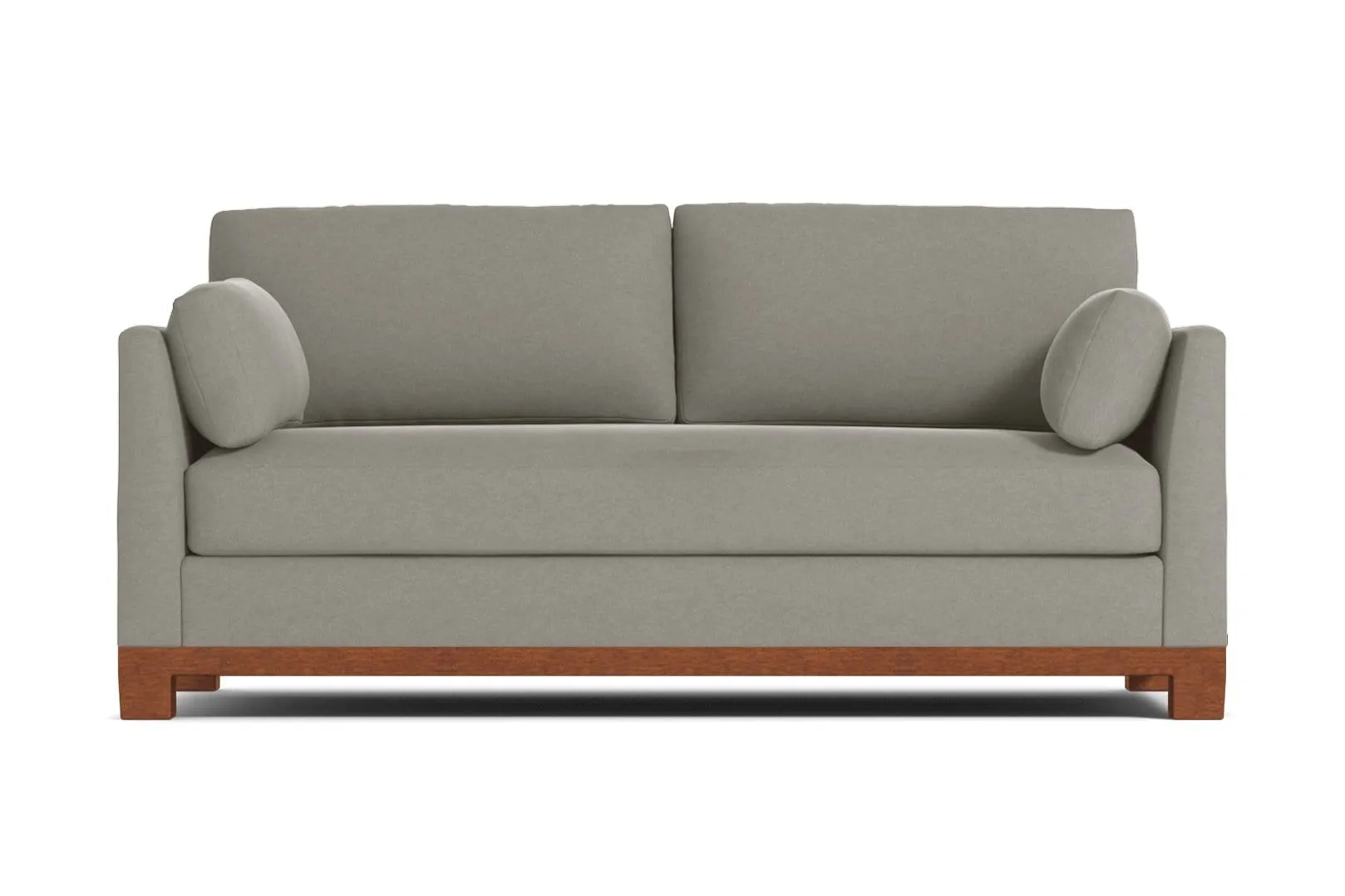 Avalon Queen Size Sleeper Sofa Bed :: Leg Finish: Pecan / Sleeper Option: Memory Foam Mattress