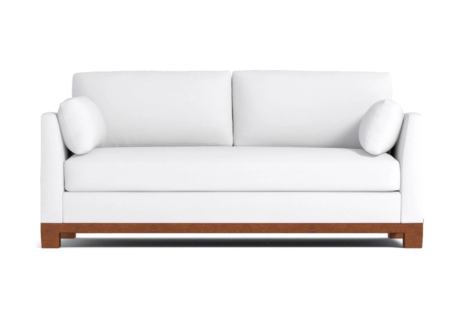 Avalon Queen Size Sleeper Sofa Bed :: Leg Finish: Pecan / Sleeper Option: Memory Foam Mattress