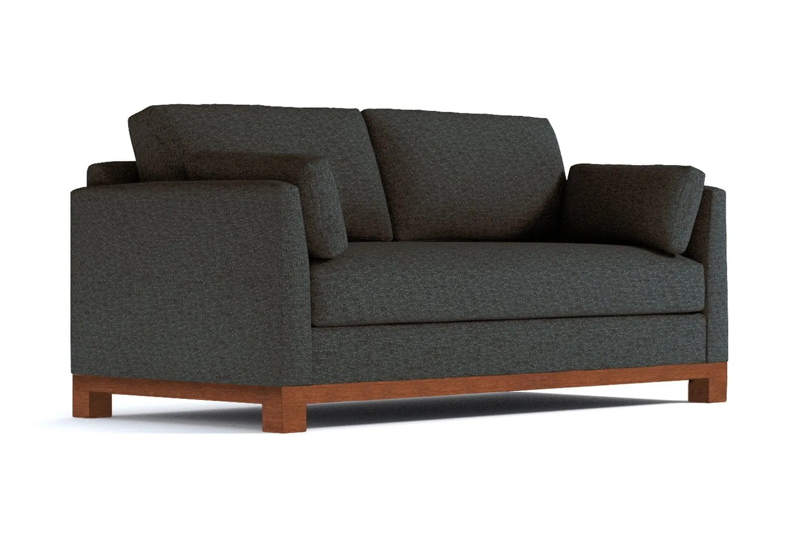 Avalon Queen Size Sleeper Sofa Bed :: Leg Finish: Pecan / Sleeper Option: Memory Foam Mattress