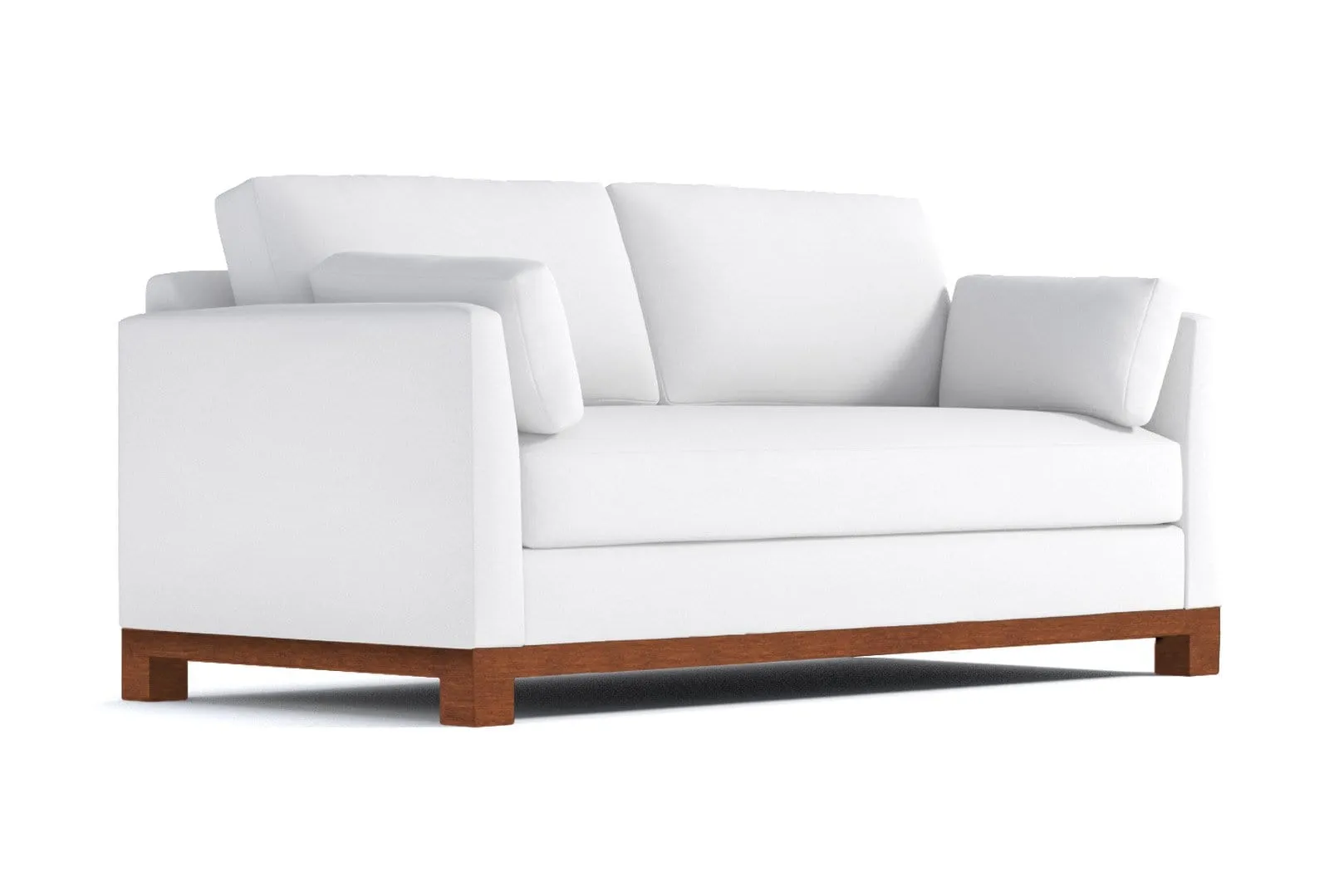 Avalon Queen Size Sleeper Sofa Bed :: Leg Finish: Pecan / Sleeper Option: Memory Foam Mattress