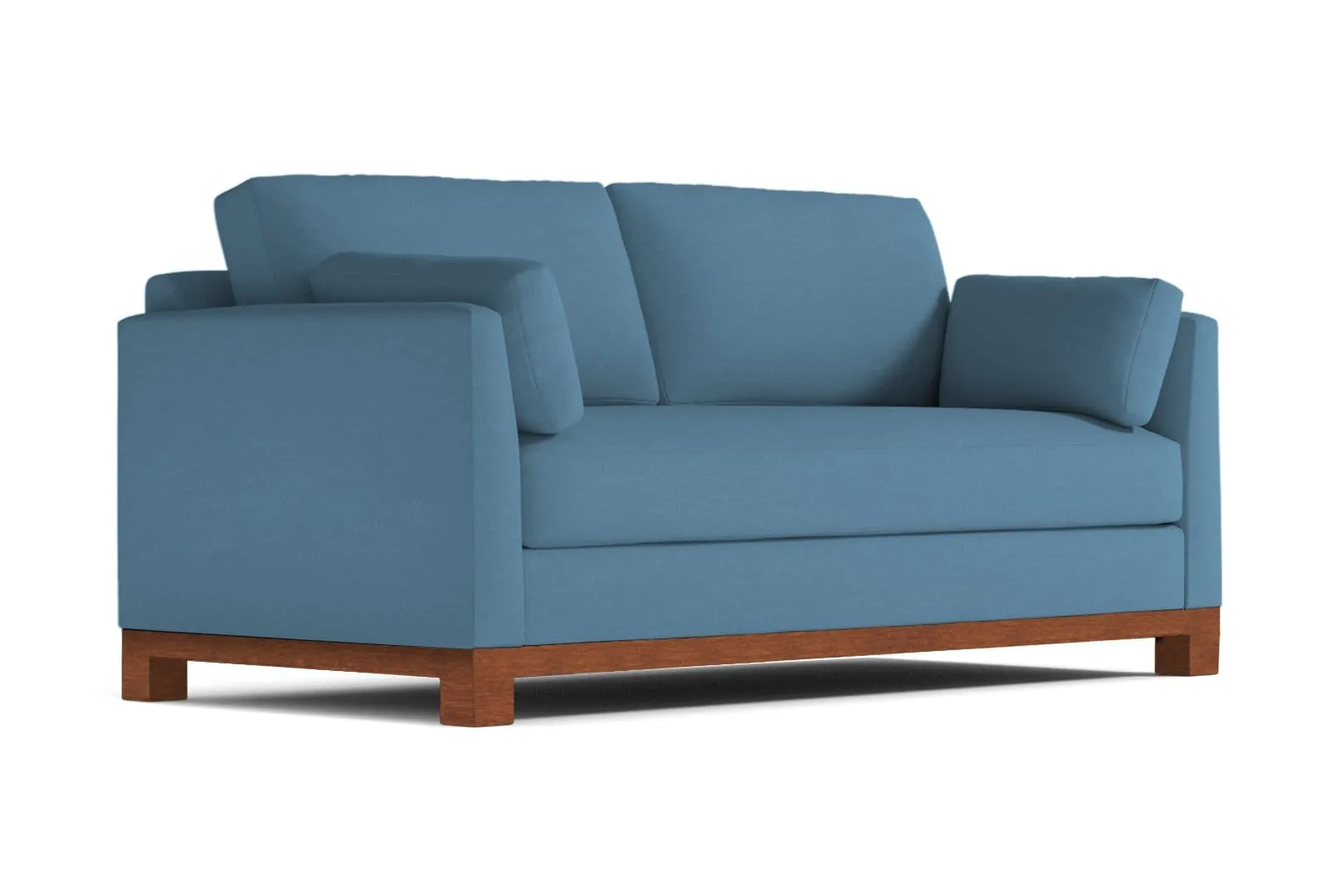 Avalon Queen Size Sleeper Sofa Bed :: Leg Finish: Pecan / Sleeper Option: Memory Foam Mattress