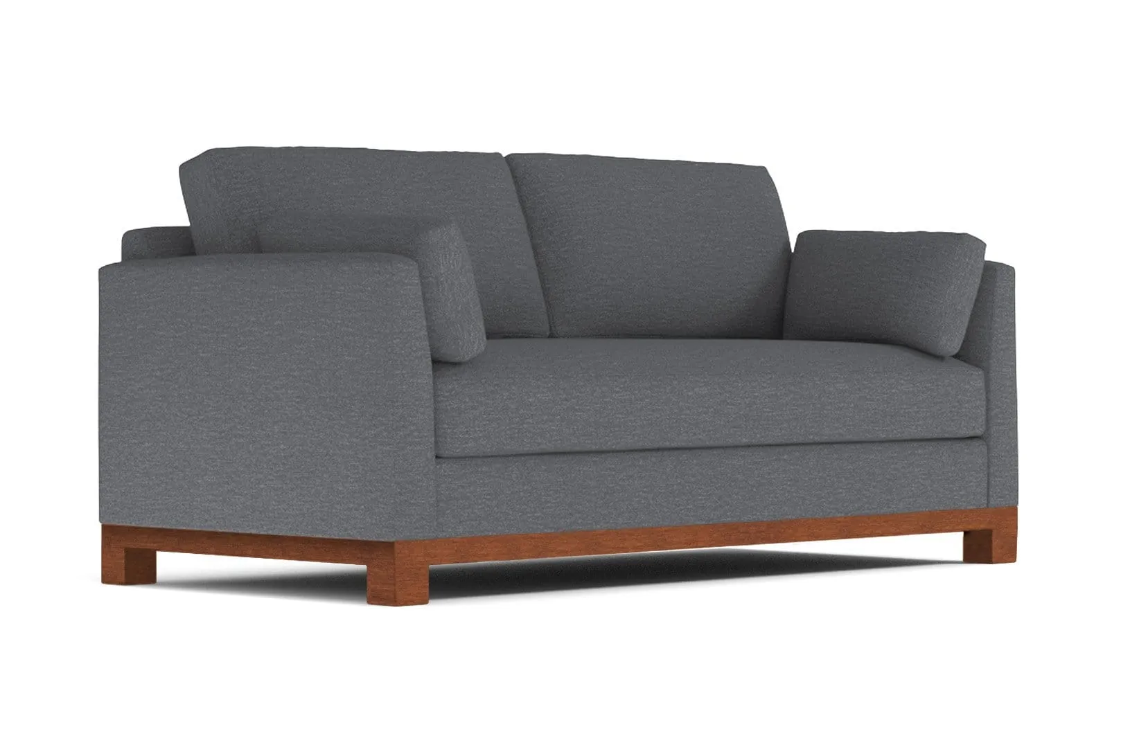 Avalon Queen Size Sleeper Sofa Bed :: Leg Finish: Pecan / Sleeper Option: Memory Foam Mattress