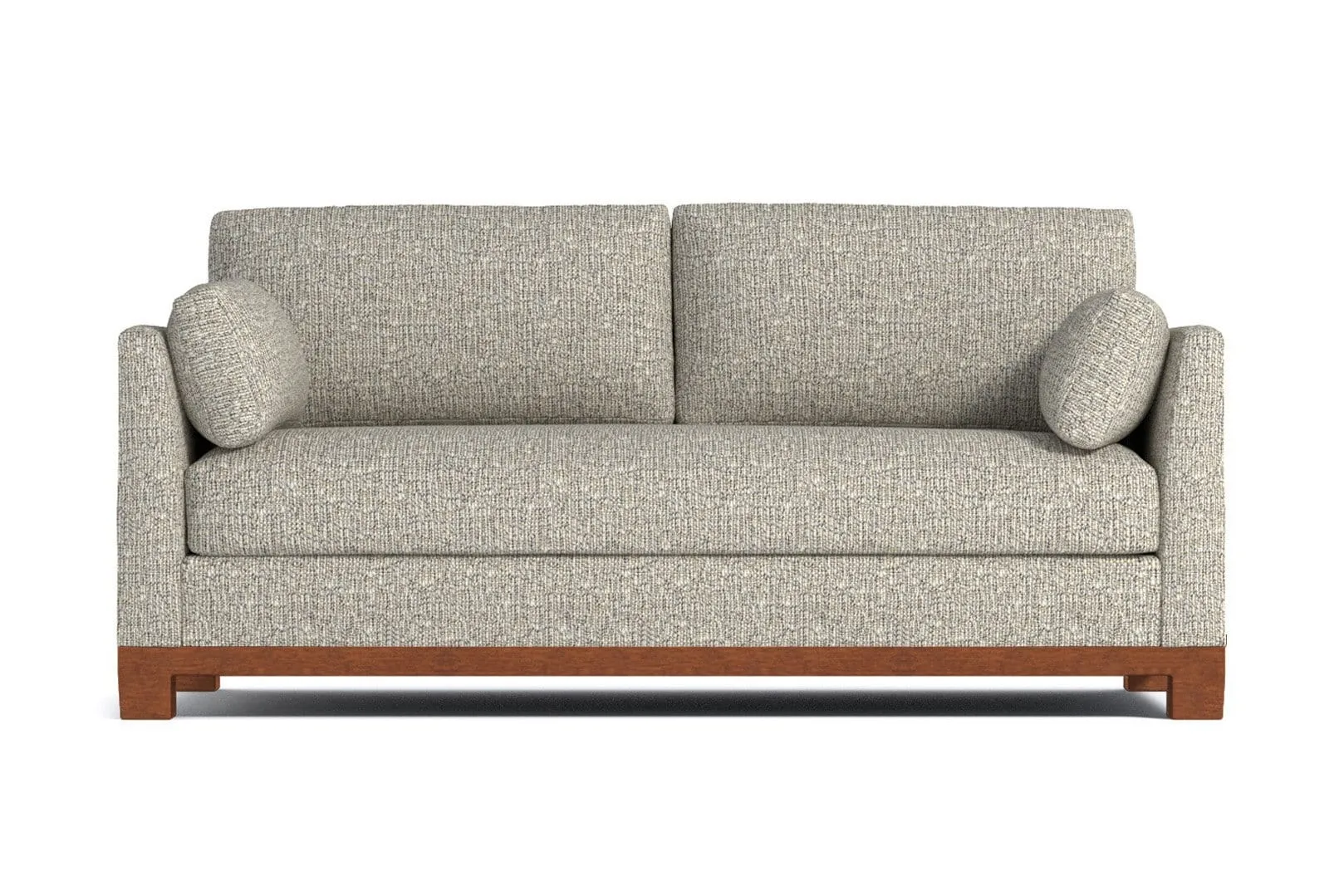 Avalon Queen Size Sleeper Sofa Bed :: Leg Finish: Pecan / Sleeper Option: Memory Foam Mattress