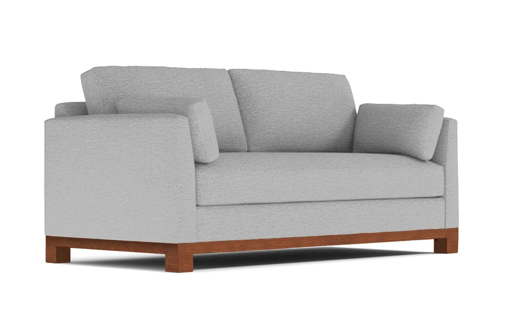 Avalon Queen Size Sleeper Sofa Bed :: Leg Finish: Pecan / Sleeper Option: Memory Foam Mattress