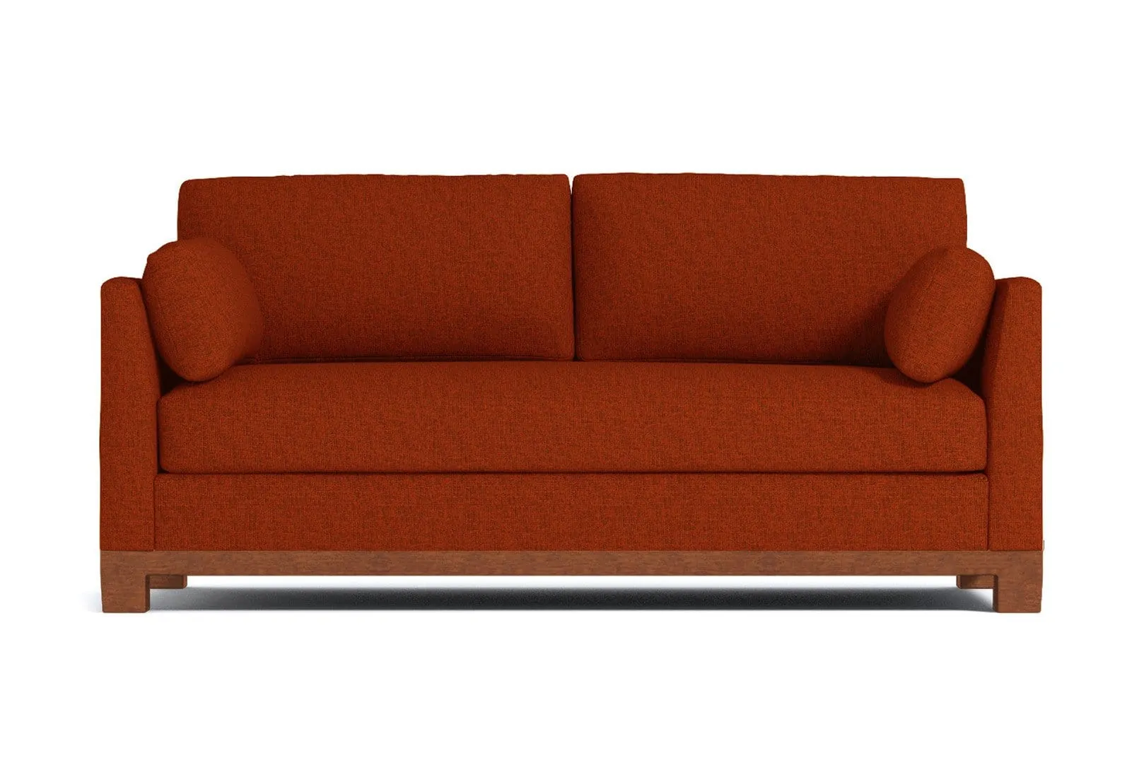 Avalon Queen Size Sleeper Sofa Bed :: Leg Finish: Pecan / Sleeper Option: Memory Foam Mattress