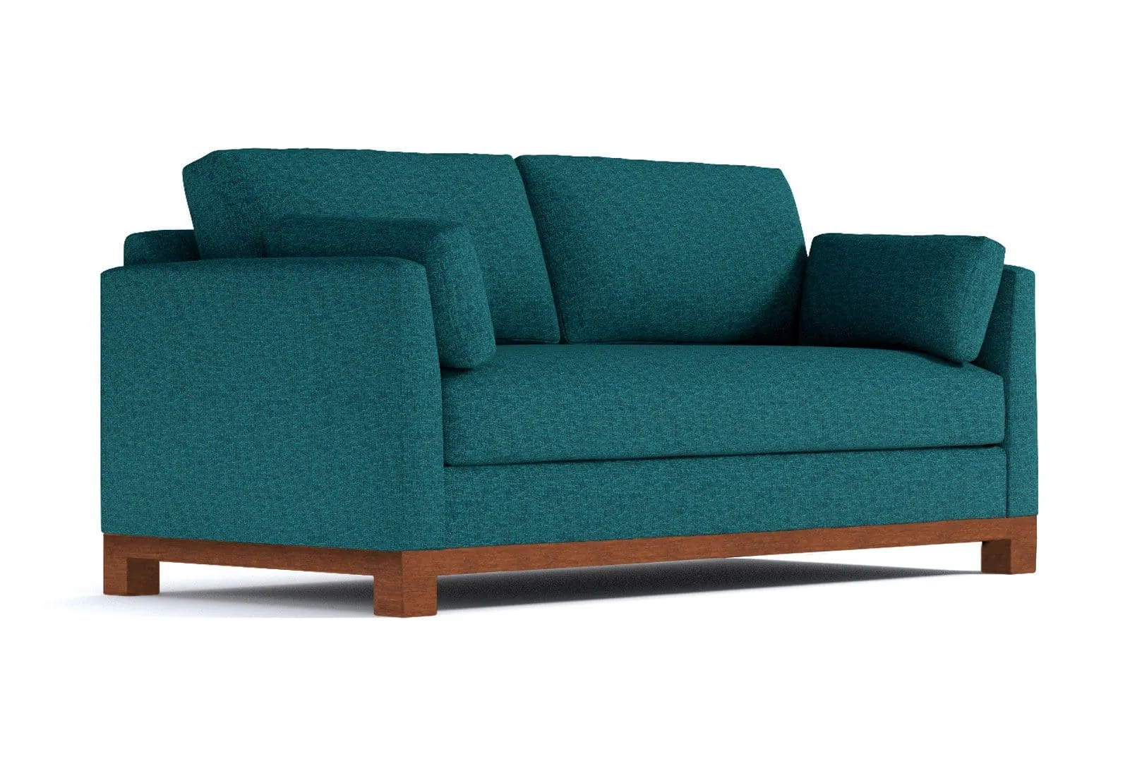 Avalon Queen Size Sleeper Sofa Bed :: Leg Finish: Pecan / Sleeper Option: Memory Foam Mattress