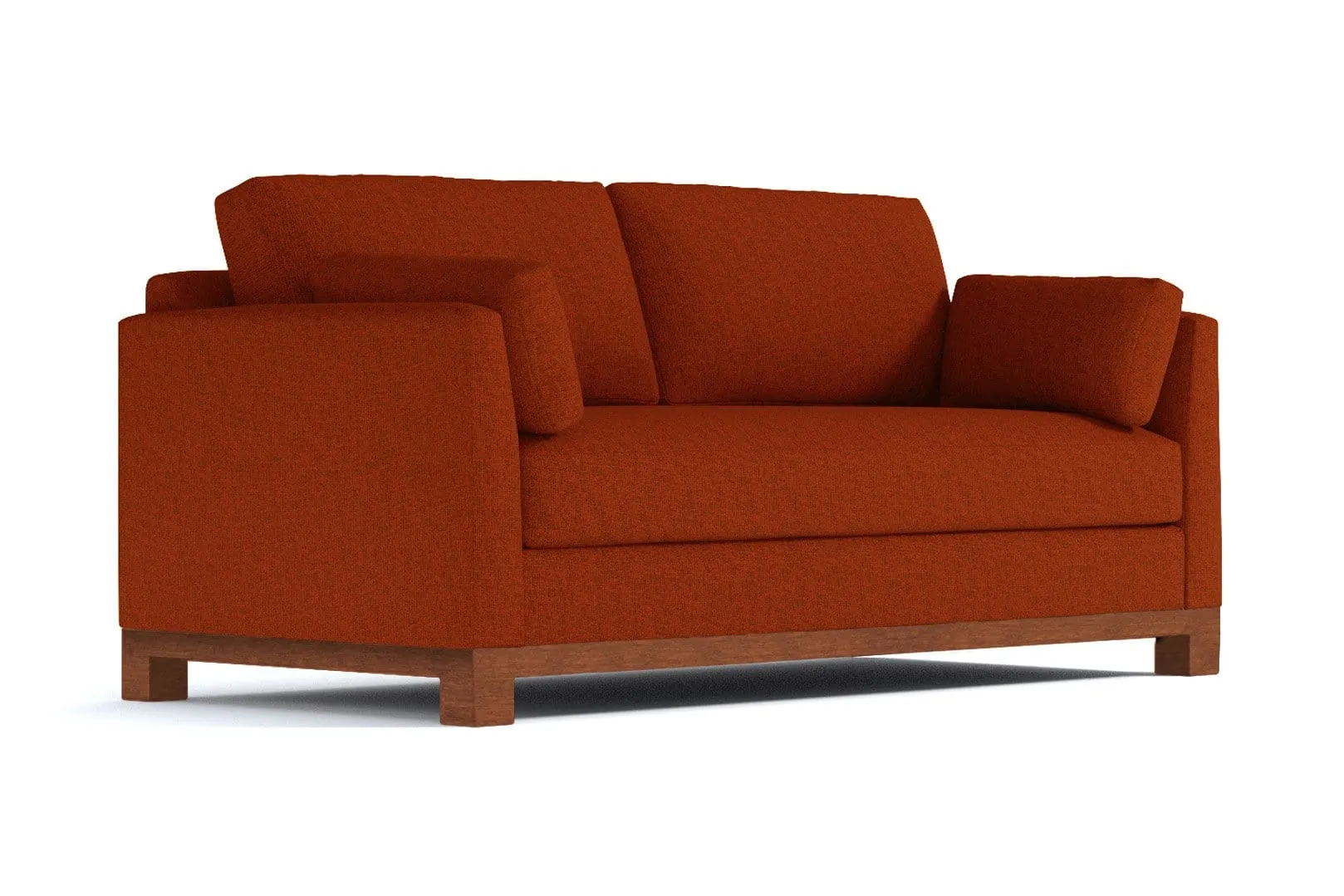 Avalon Queen Size Sleeper Sofa Bed :: Leg Finish: Pecan / Sleeper Option: Memory Foam Mattress