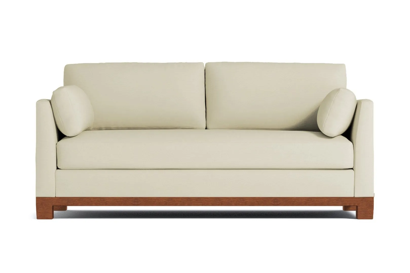 Avalon Queen Size Sleeper Sofa Bed :: Leg Finish: Pecan / Sleeper Option: Memory Foam Mattress