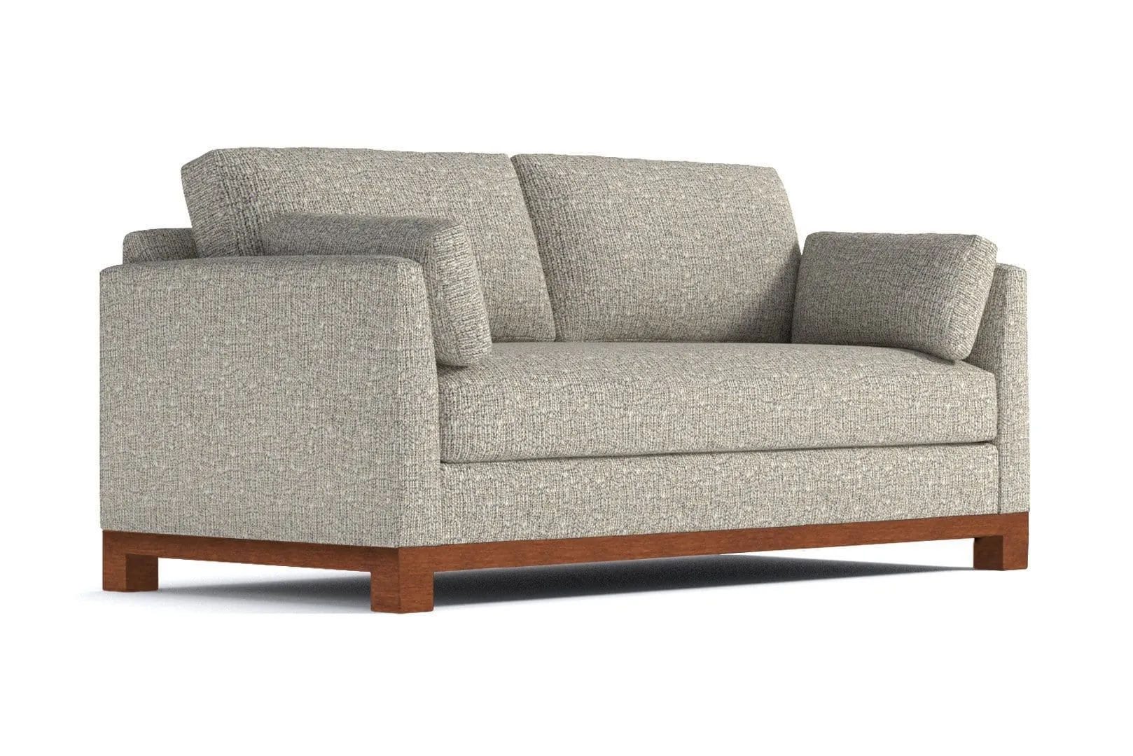 Avalon Queen Size Sleeper Sofa Bed :: Leg Finish: Pecan / Sleeper Option: Memory Foam Mattress