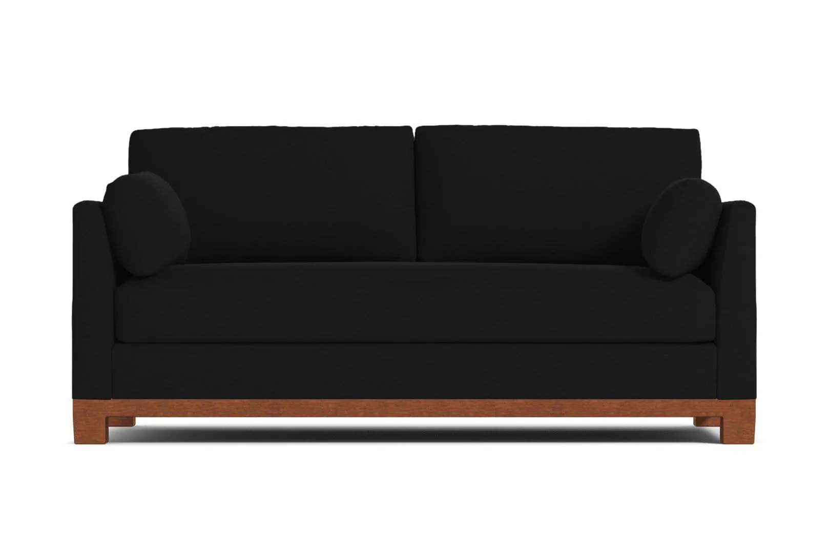 Avalon Queen Size Sleeper Sofa Bed :: Leg Finish: Pecan / Sleeper Option: Memory Foam Mattress