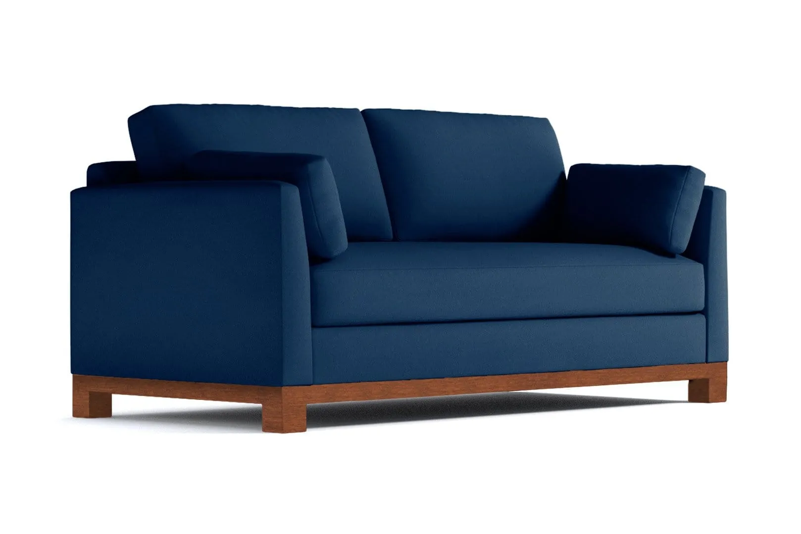 Avalon Queen Size Sleeper Sofa Bed :: Leg Finish: Pecan / Sleeper Option: Memory Foam Mattress