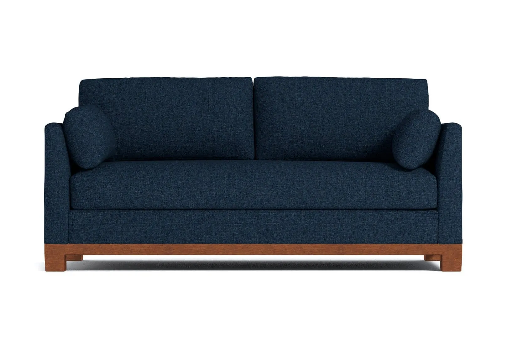 Avalon Queen Size Sleeper Sofa Bed :: Leg Finish: Pecan / Sleeper Option: Memory Foam Mattress