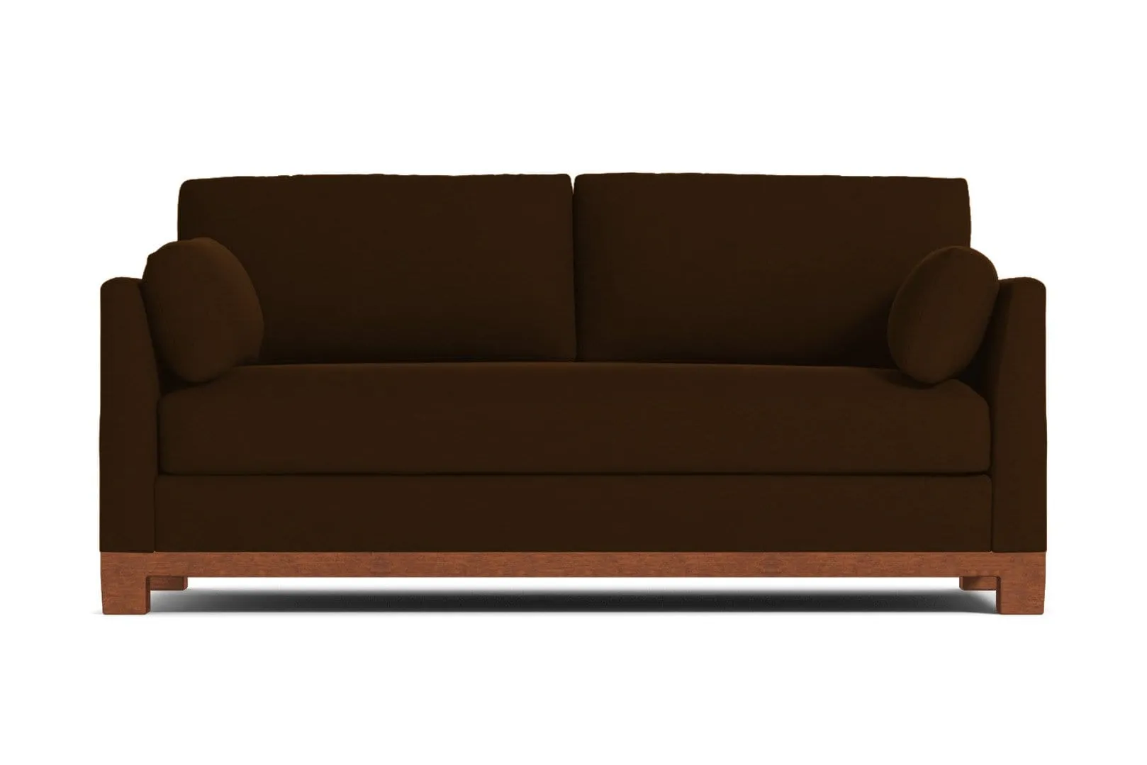 Avalon Queen Size Sleeper Sofa Bed :: Leg Finish: Pecan / Sleeper Option: Memory Foam Mattress