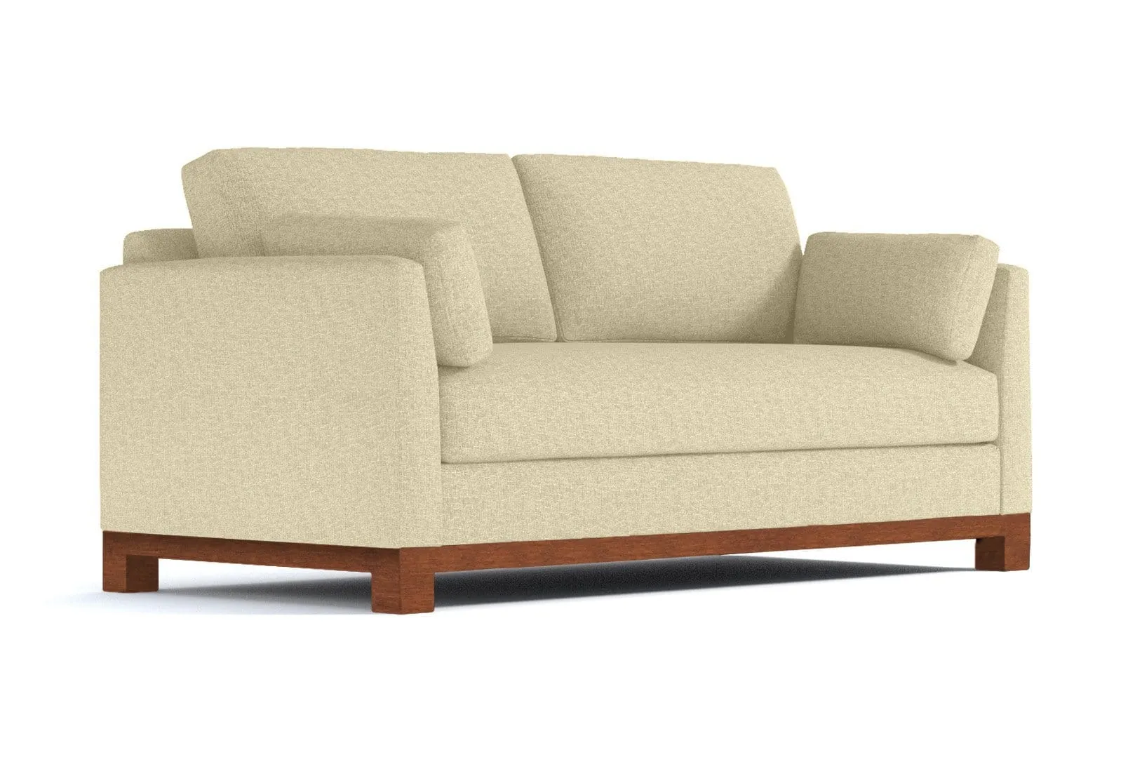 Avalon Queen Size Sleeper Sofa Bed :: Leg Finish: Pecan / Sleeper Option: Memory Foam Mattress