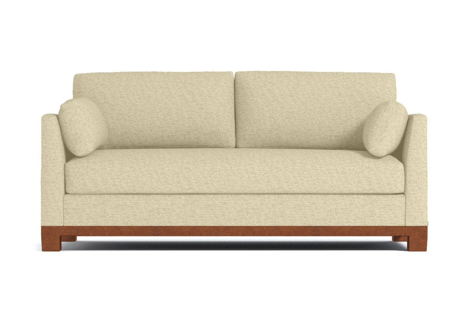 Avalon Queen Size Sleeper Sofa Bed :: Leg Finish: Pecan / Sleeper Option: Memory Foam Mattress