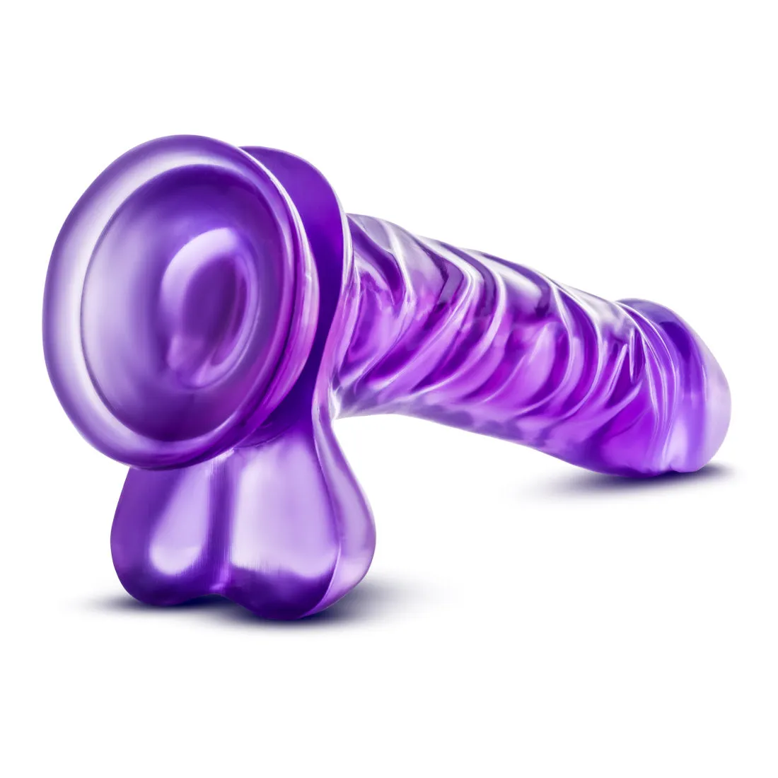 B Yours By Blush® | Basic 8 Realistic Purple 9-Inch Long Dildo With Balls & Suction Cup Base