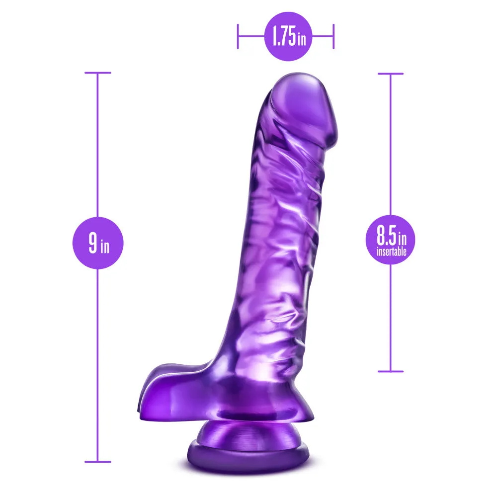 B Yours By Blush® | Basic 8 Realistic Purple 9-Inch Long Dildo With Balls & Suction Cup Base