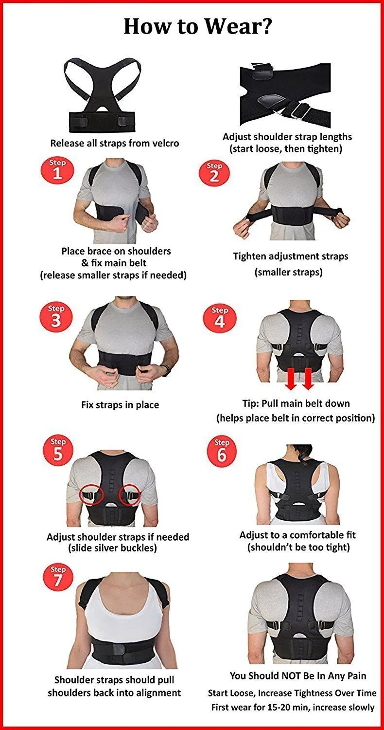 Back Brace for Posture Support ~ Scoliosis Corrector Thoracic Pain Relief