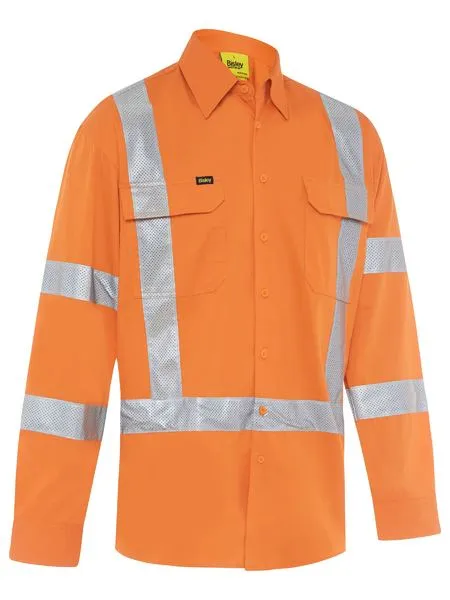 Bisley X Taped Biomotion Hi Vis Cool Lightweight Drill Shirt