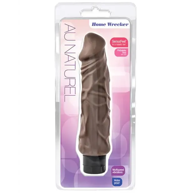 Blush Au Naturel Home Wrecker 9.5 in. Dual Density Vibrating Dildo Brown