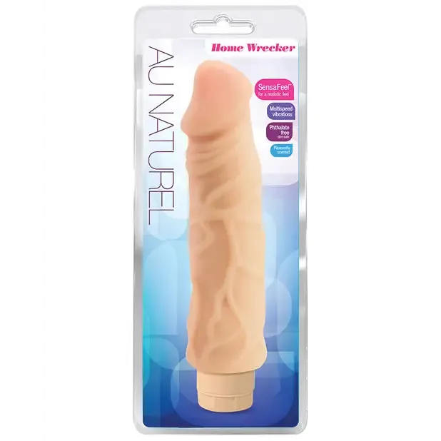 Blush Au Naturel Home Wrecker 9.5 in. Dual Density Vibrating Dildo Brown