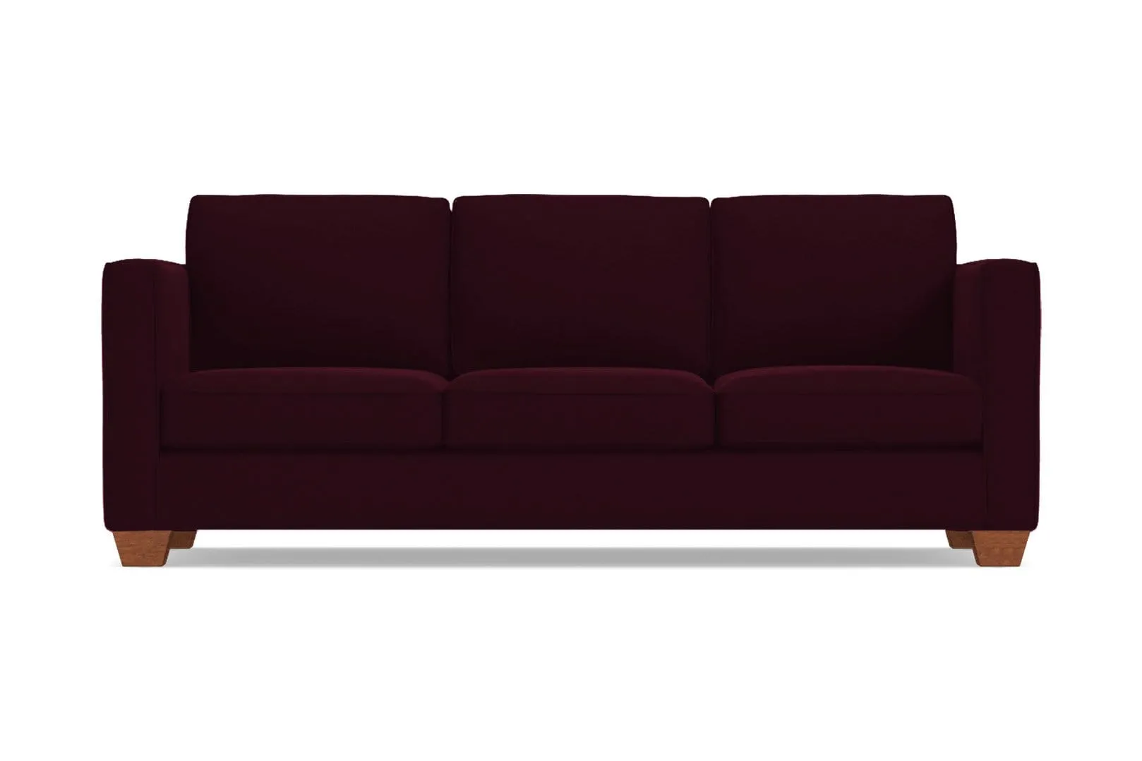 Catalina Queen Size Sleeper Sofa Bed :: Leg Finish: Pecan / Sleeper Option: Memory Foam Mattress