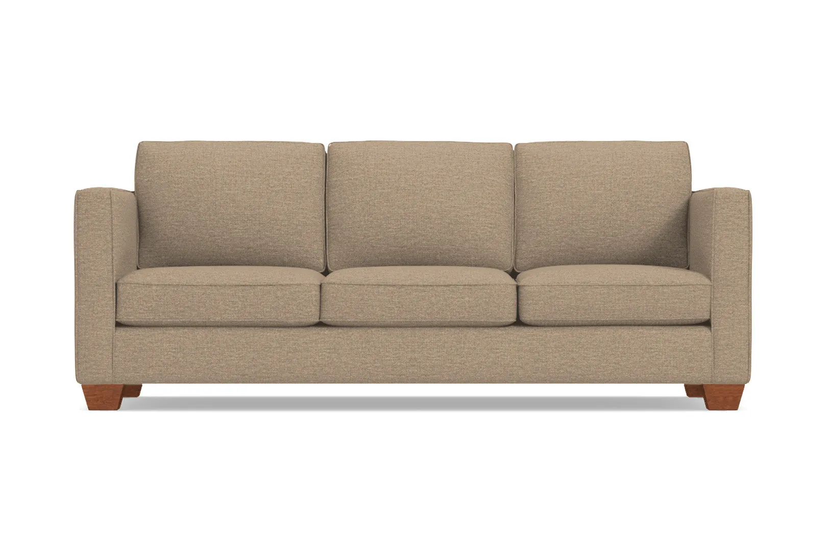 Catalina Queen Size Sleeper Sofa Bed :: Leg Finish: Pecan / Sleeper Option: Memory Foam Mattress