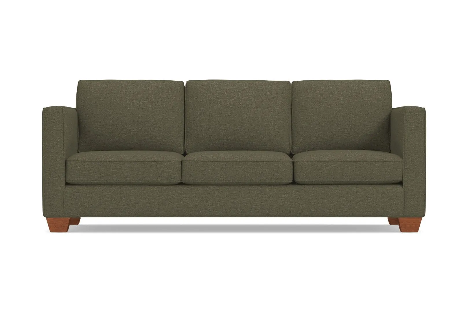 Catalina Queen Size Sleeper Sofa Bed :: Leg Finish: Pecan / Sleeper Option: Memory Foam Mattress