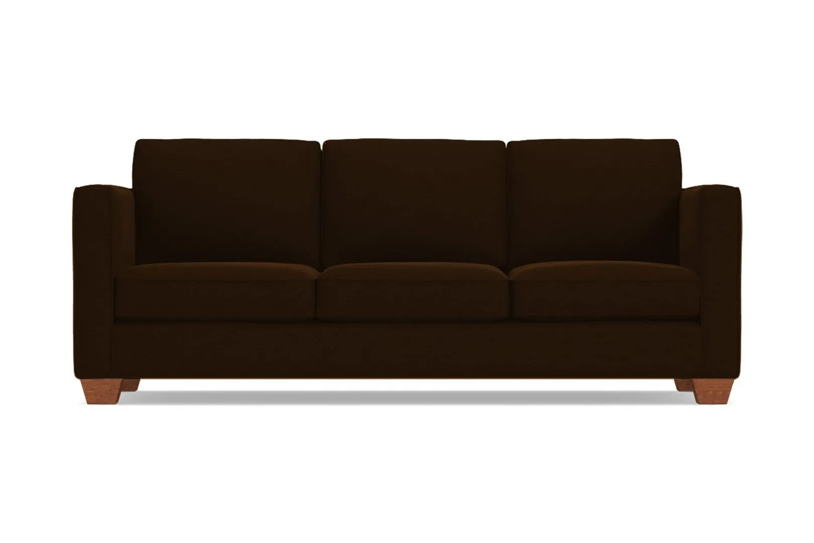 Catalina Queen Size Sleeper Sofa Bed :: Leg Finish: Pecan / Sleeper Option: Memory Foam Mattress