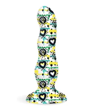 Collage Curvy Premium Silicone Dildo - Body-Safe Coloring