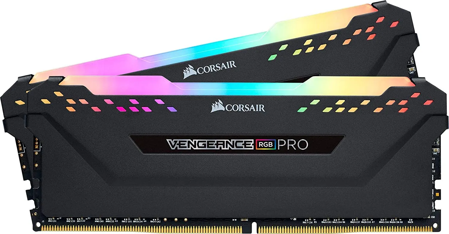 Corsair Vengeance RGB Pro 16GB Memory Kit (2 x 8GB), DDR4, 3200MHz (PC4-25600), CL16, XMP 2.0, Black