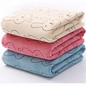 Cute Microfiber Absorbent Drying Bath Beach Towel Washcloth Swimwear Baby Towel