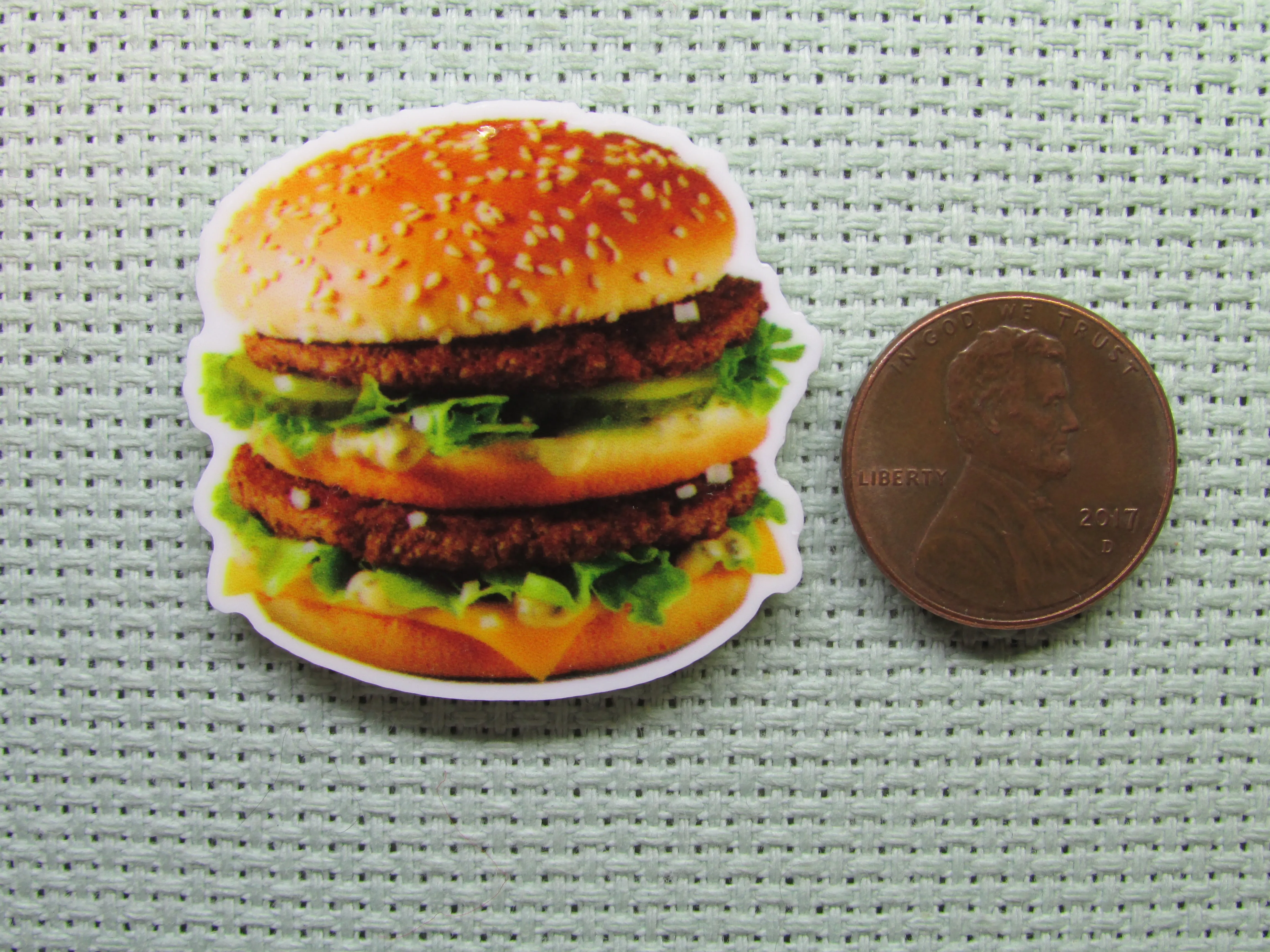 Double Cheeseburger Needle Minder, Cover Minder, Magnet LAST ONE!