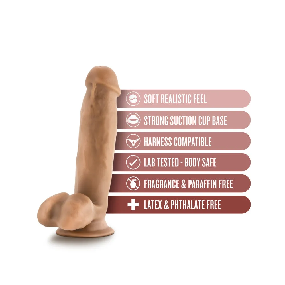 Dr. Skin By Blush® | Dr. Mark 7 Inch Long Dildo with Suction Cup & Balls Tan