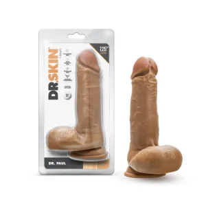 Dr. Skin By Blush® | Dr. Paul 7.25 Inch Long Dildo with Suction Cup & Balls Tan