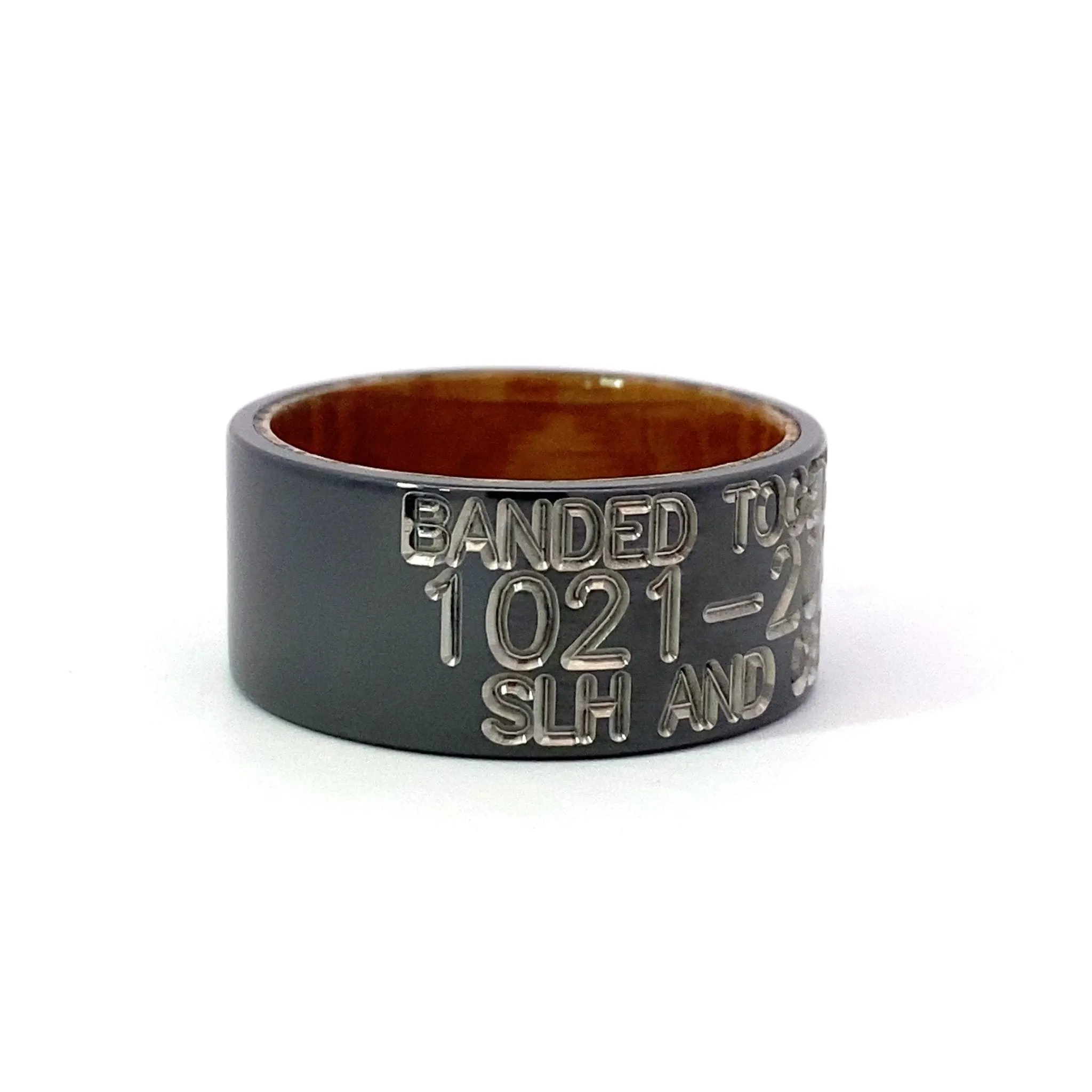 Duck Band Black Wedding Bands USA Made Personalize Whiskey Barrel Rings USA Made