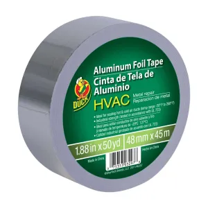 Duck® Brand HVAC Metal Repair Aluminum Foil Tape - Silver, 1.88 in. x 50 yd. (1.88" x 50 yard, Silver)