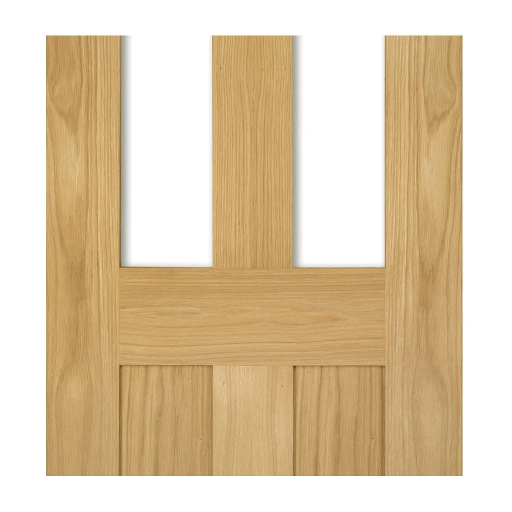 Eton Oak Absolute Evokit Double Pocket Doors - Clear Glass - Unfinished