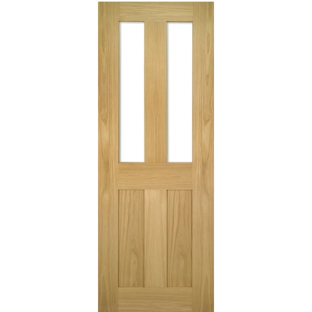 Eton Oak Absolute Evokit Double Pocket Doors - Clear Glass - Unfinished