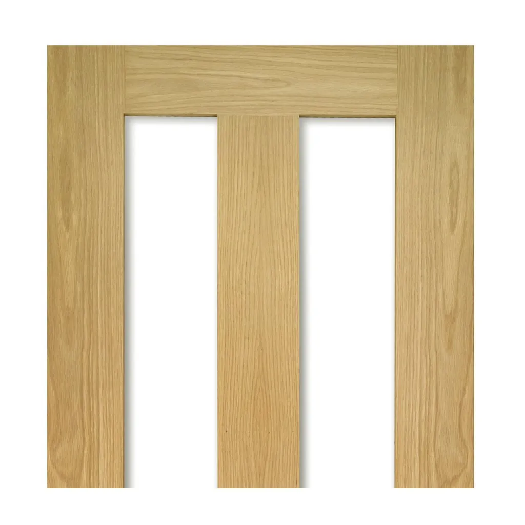 Eton Oak Absolute Evokit Double Pocket Doors - Clear Glass - Unfinished