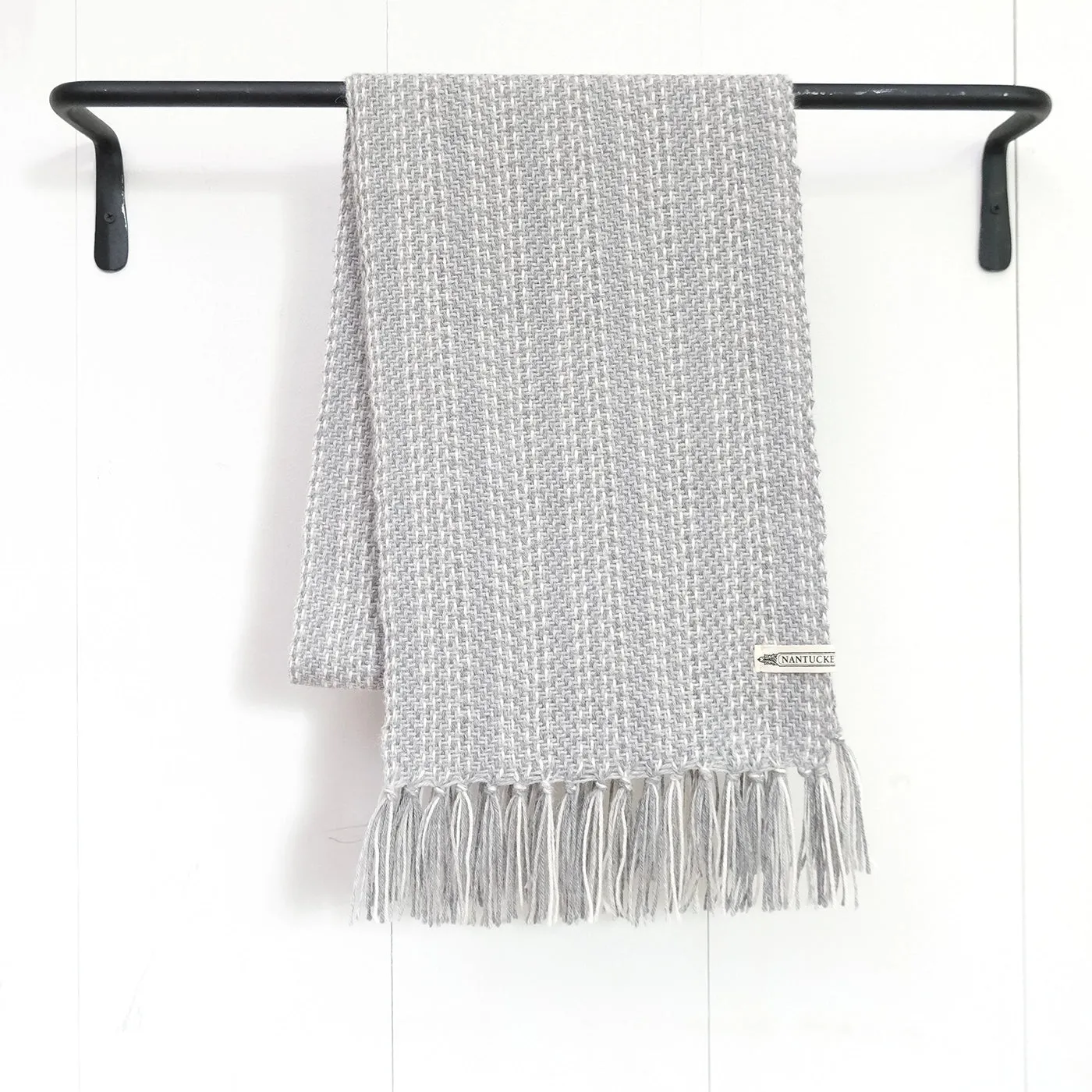 Gray Haze Handwoven Alpaca Scarf